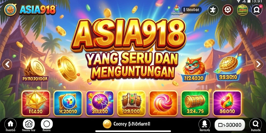 Gameplay menarik dari aplikasi slot ASIA918 dengan berbagai tema.
