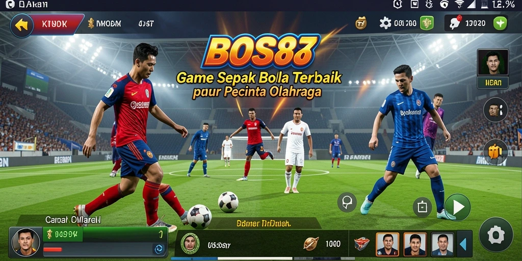 Gameplay seru dan menegangkan di lapangan sepak bola virtual.