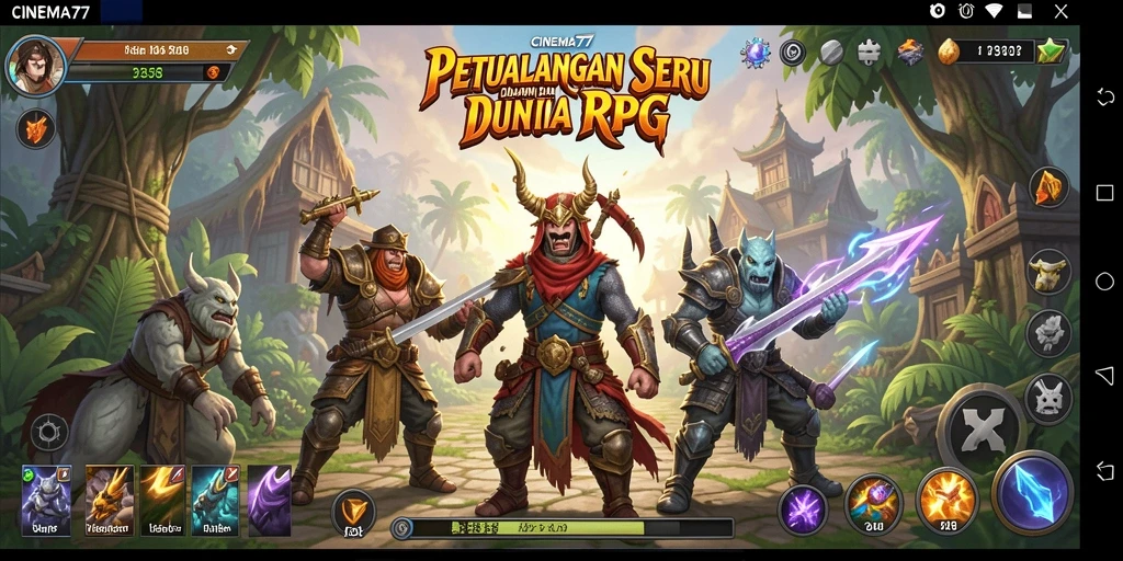 Tampilan gameplay seru di dunia RPG CINEMA77.