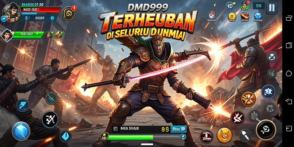 Screenshot DMD999 menampilkan aksi bertarung yang mendebarkan.