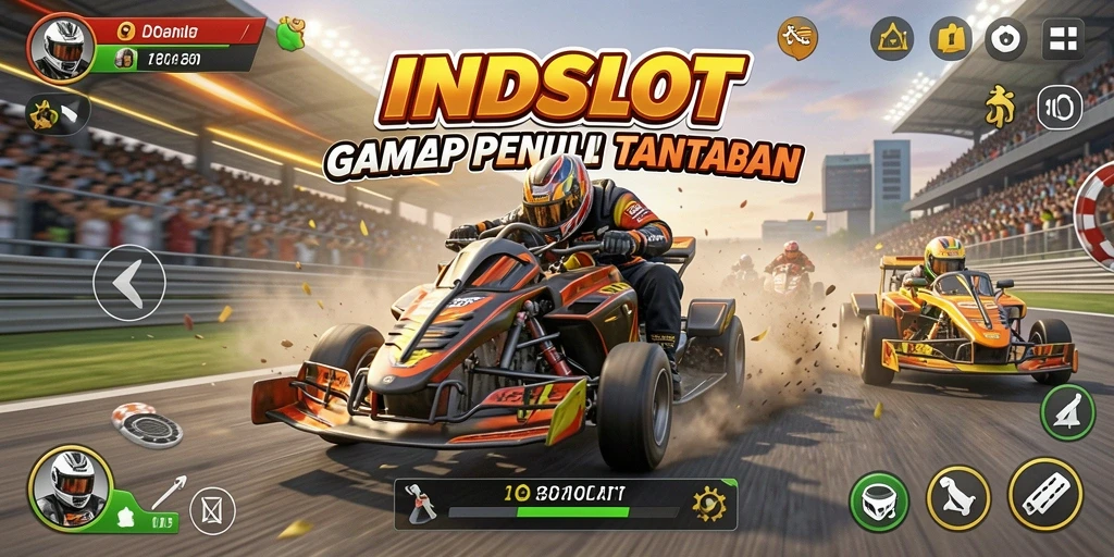 Tampilan gameplay balap yang menegangkan dari INDSLOT.