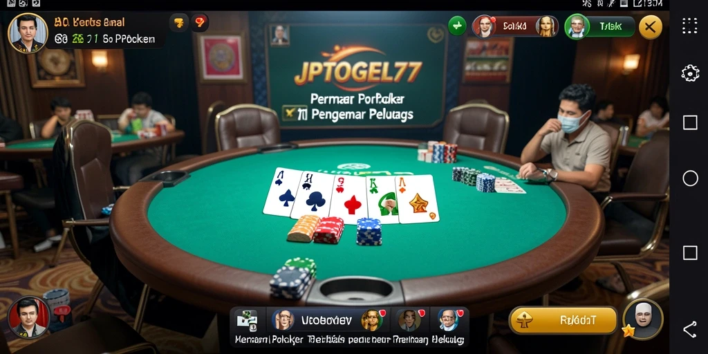 Tampilan menarik dari gameplay Poker di JPTOGEL77.