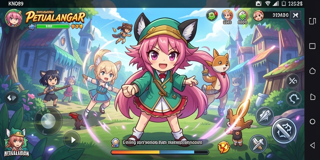 Tampilan gameplay KNO89 yang menarik dengan karakter Anime yang hidup.