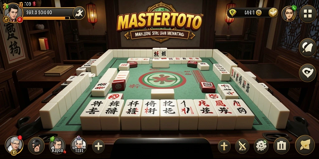 Tampilan gameplay seru MASTERTOTO dengan nuansa Mahjong yang menegangkan.