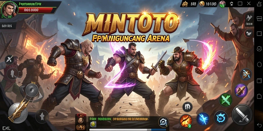 Tangkapan layar gameplay <strong>MINTOTO</strong> menampilkan pertarungan epik yang mendebarkan.