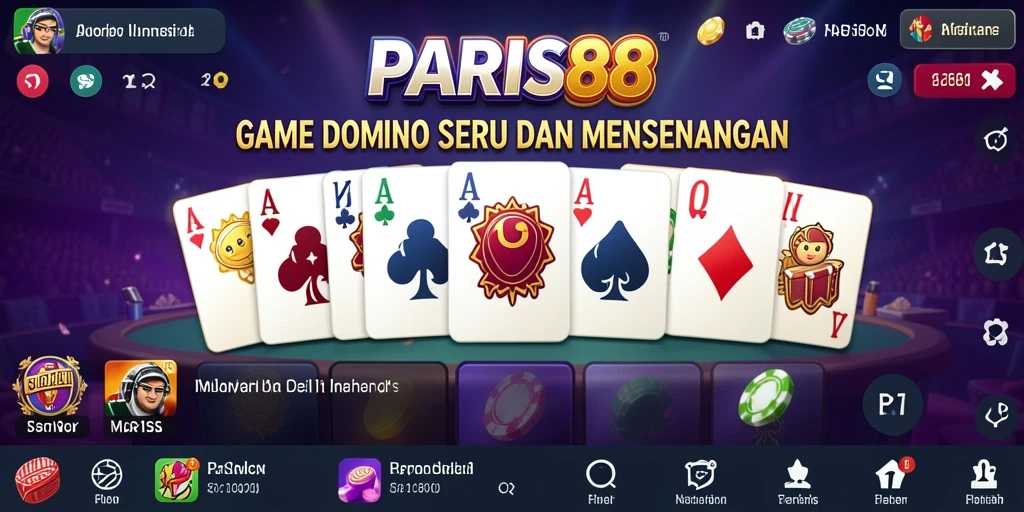 Tampilan gameplay menarik dari PARIS88, menyuguhkan pengalaman Domino yang seru.