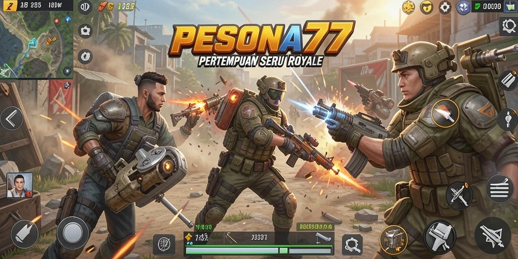 Tampilan gameplay PESONA77 yang seru dalam pertempuran Battle Royale.