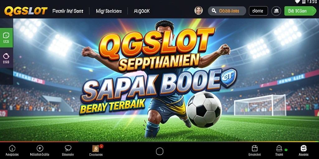 Tangkapan layar utama QQSLOT dengan gameplay sepak bola yang seru.