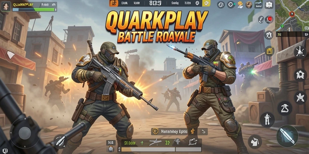 Gameplay intens dan seru di QUARKPLAY Battle Royale.