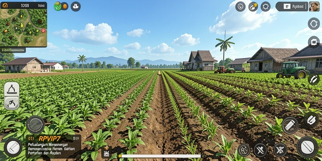 Tampilan menarik dari gameplay RPVIP7 yang menunjukkan keindahan pertanian.