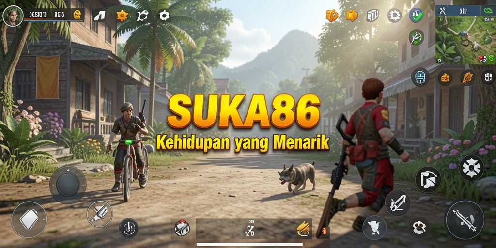 Tangkapan layar utama menunjukkan karakter berinteraksi di dunia simulator.